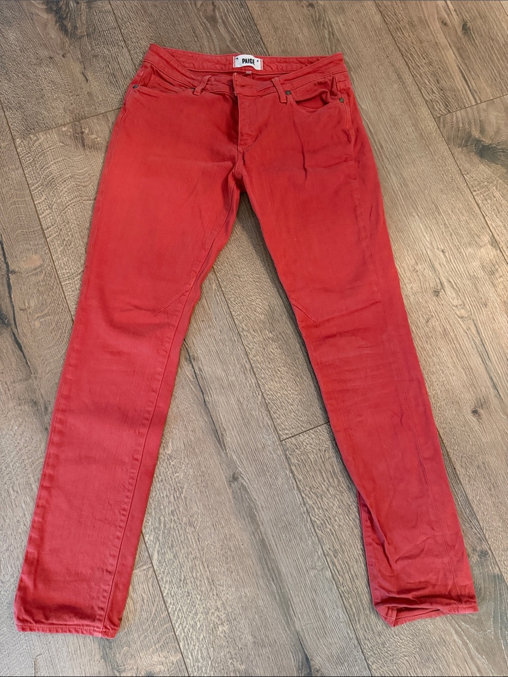 PAIGE Red Skinny Jeans